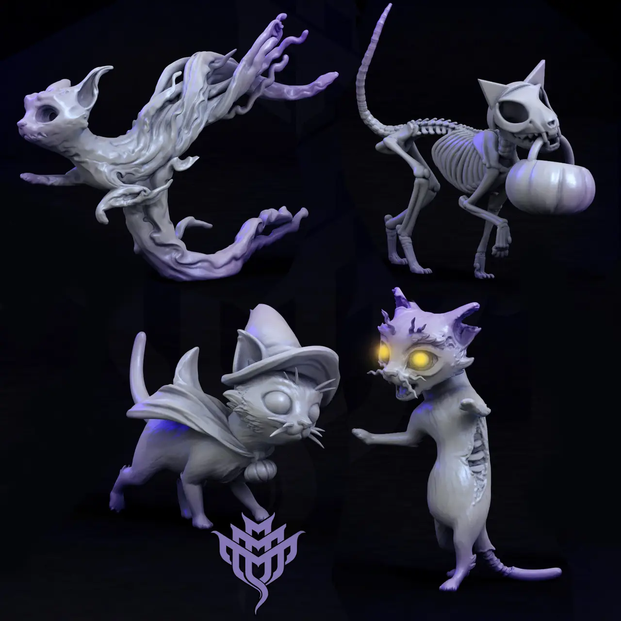 Fours Kittys of the Apocalypse...Trick or Treat Edition! — modelo 3D