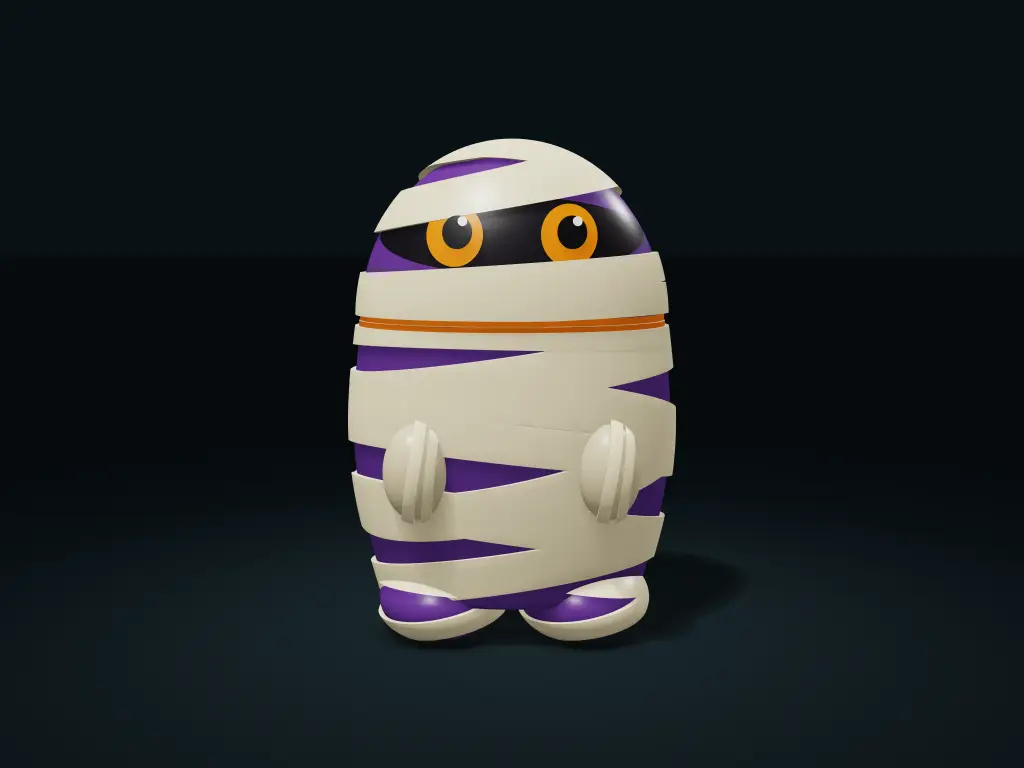 Bandaged Mummy Storage Box with Removable Head Lid — modelo 3D