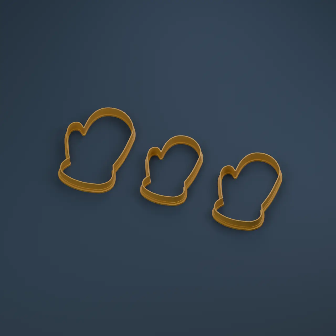 Long Cuff Mitten Cookie Cutter — modelo 3D