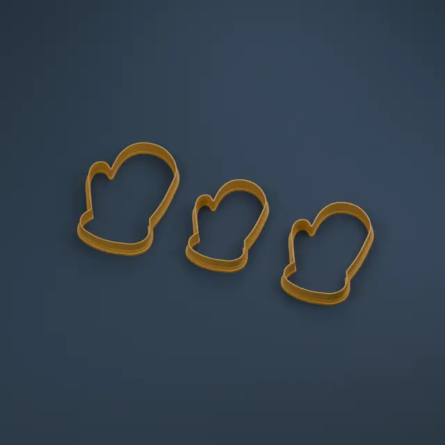Long Cuff Mitten Cookie Cutter — modelo 3D