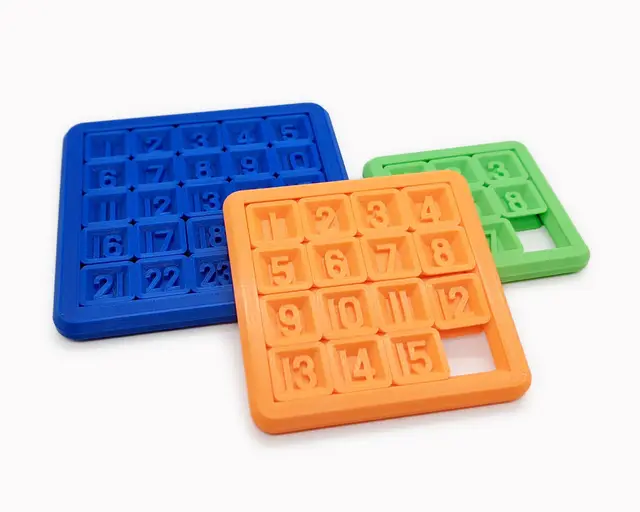 Sliding Number Puzzles - (print in place 15 puzzle) — modelo 3D