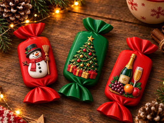 Festive Christmas Candy Relief Ornaments — modelo 3D