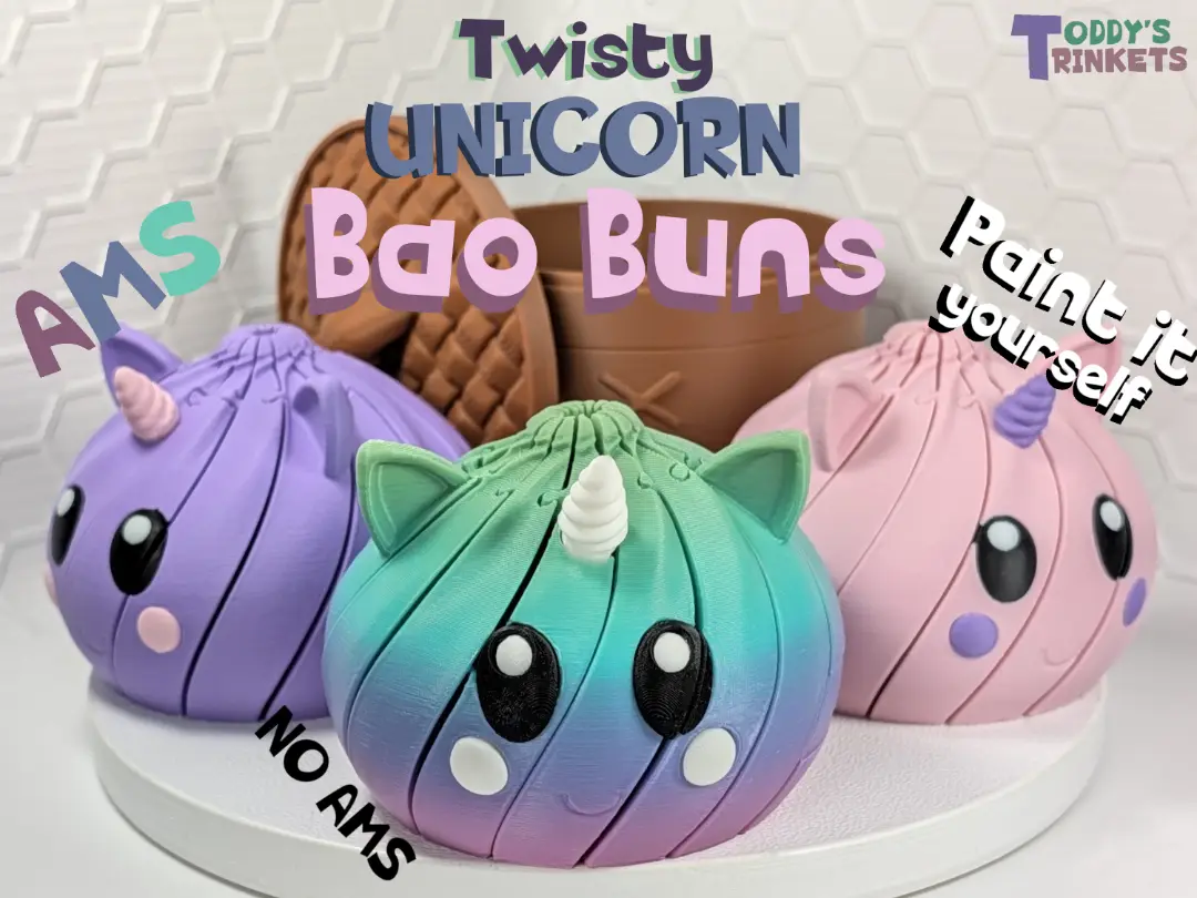 Twisty Unicorn Bao Buns (Viral Dumplings) — modelo 3D