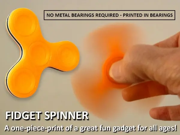 Fidget Spinner - One-Piece-Print / No Bearings Required! — modelo 3D