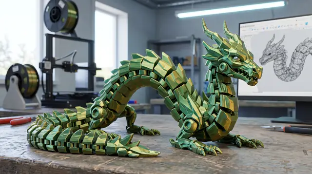 Articulated dragon — modelo 3D
