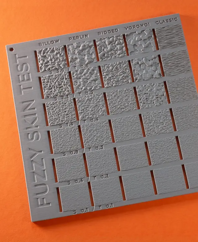 Fuzzy Skin Test LITE – Sample Plate for 5 Types — modelo 3D