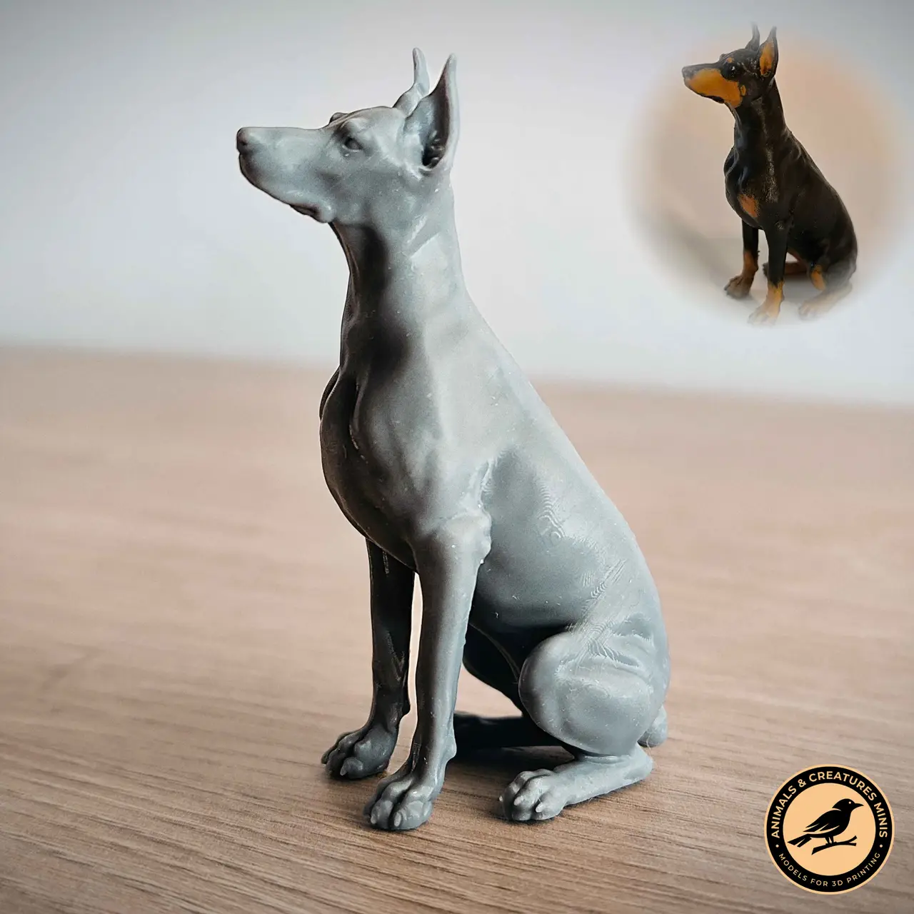 Sitting doberman — modelo 3D
