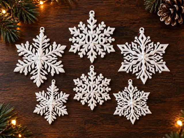 Christmas Snowflake Ornaments - 2026 - 6 Pack — modelo 3D