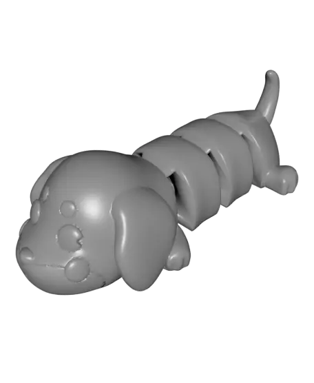 Flexi Dachshund Dog Keychain (Single Color) — modelo 3D