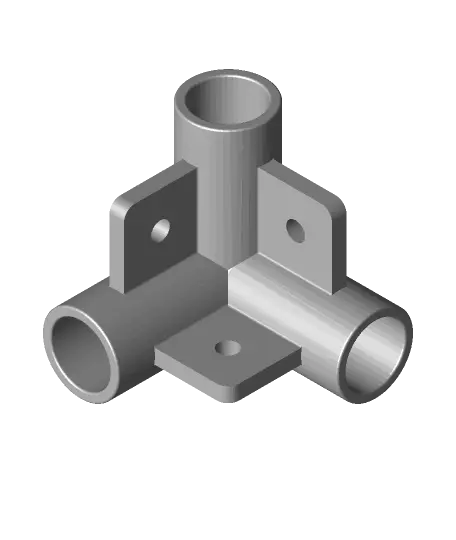 Carbon fiber tube corner connector/bracket — modelo 3D