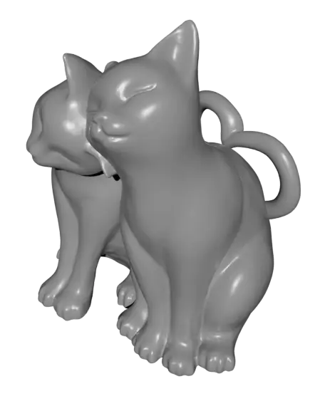 Smooth and Low Poly Cats with "heart tails" — modelo 3D