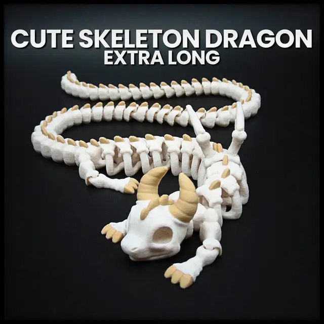 Cute Skeleton Dragon Extra Long — modelo 3D