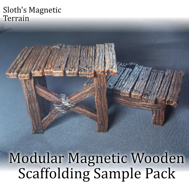Modular Magnetic Wooden Scaffolding Sample Pack — modelo 3D