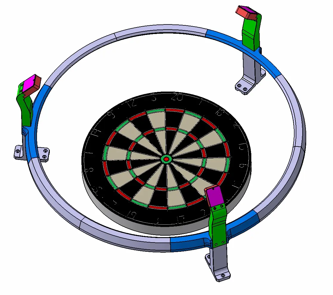 Dartboard LED Ring and Camera Mount V2 — modelo 3D