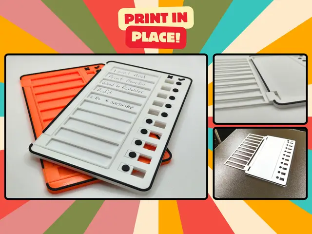 Print in place checklist / to-do board - Insert your paper and close! — modelo 3D