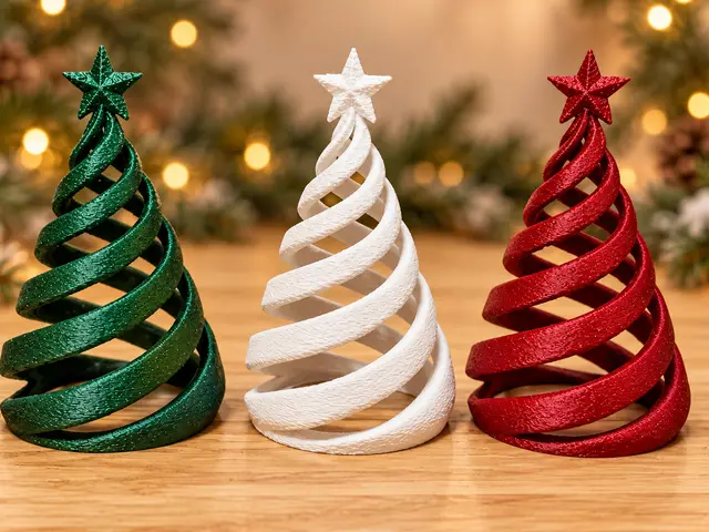 Spiral Christmas Tree with Star — modelo 3D