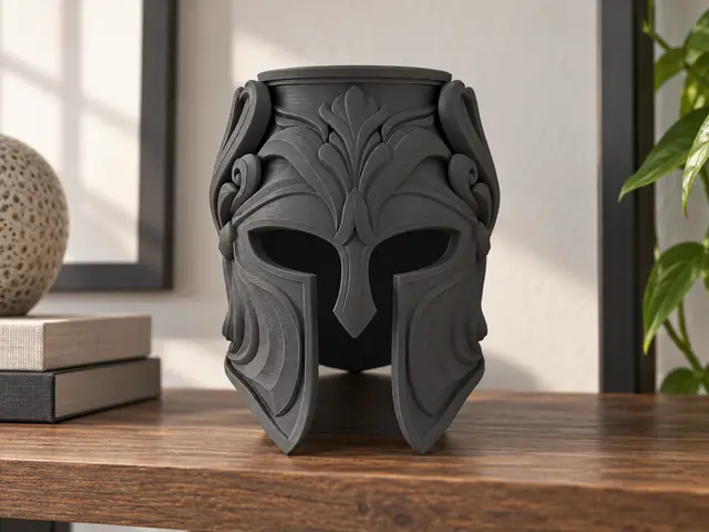 Spartan Warrior Helmet Planter | Greek Vase — modelo 3D