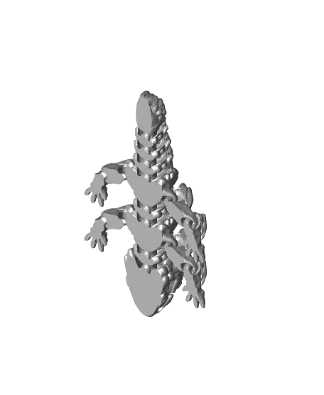 Little Grass Dragon Keychain 🐉 - Articulated - Print in Place — modelo 3D