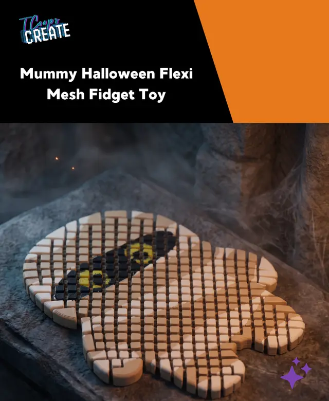 Mummy - Halloween Flexi Mesh Fidget Toy — modelo 3D