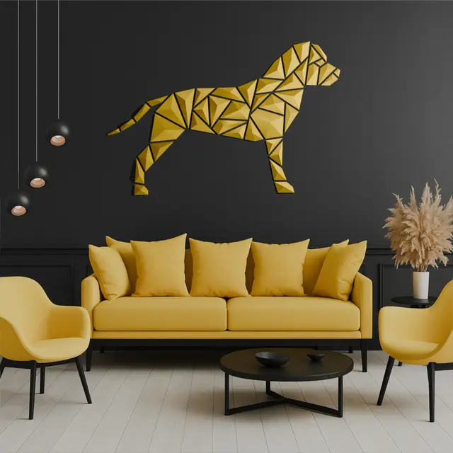 Geometric dog wall art - “Staffy-AmStaff style” — modelo 3D