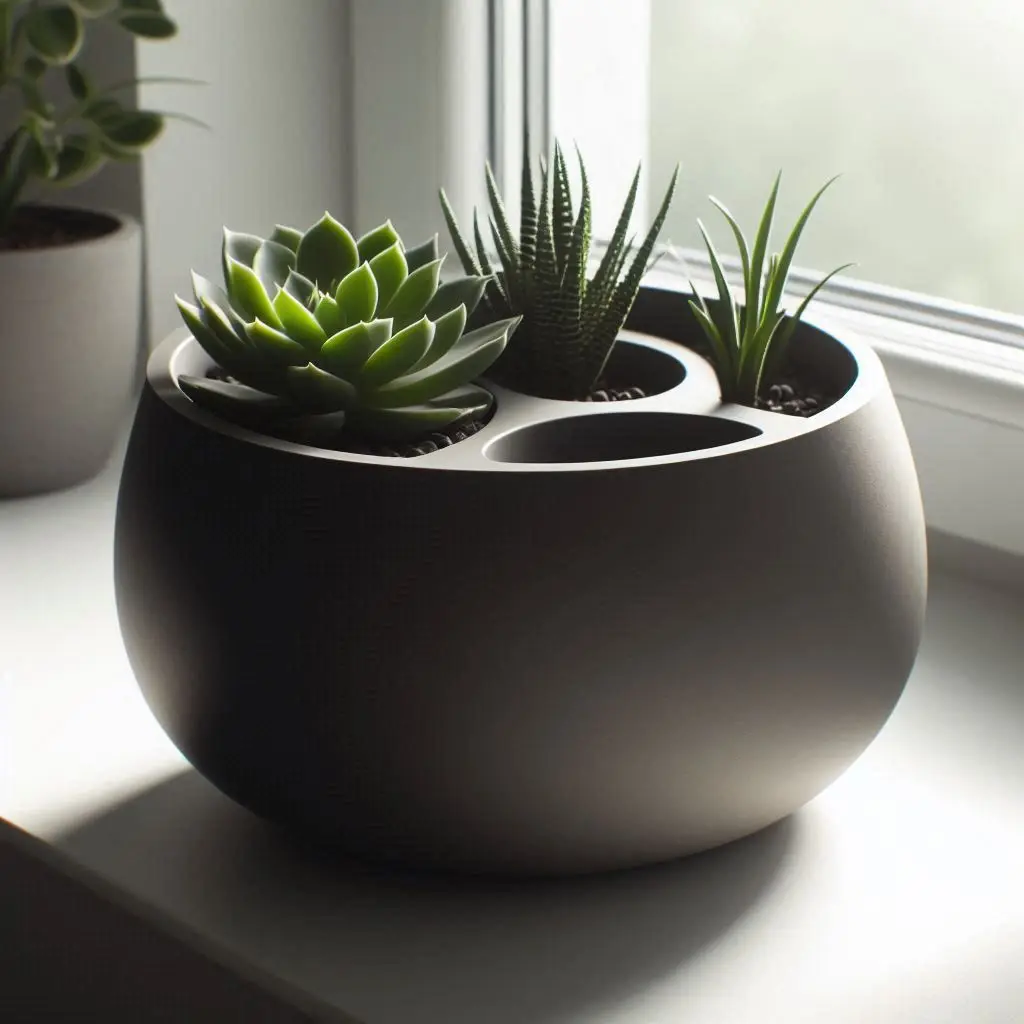 Round Self Watering Design Planter — modelo 3D