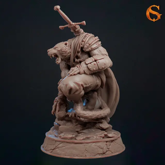 Or'nge-Face, Human Weretiger Fighter | Pre-Supported — modelo 3D