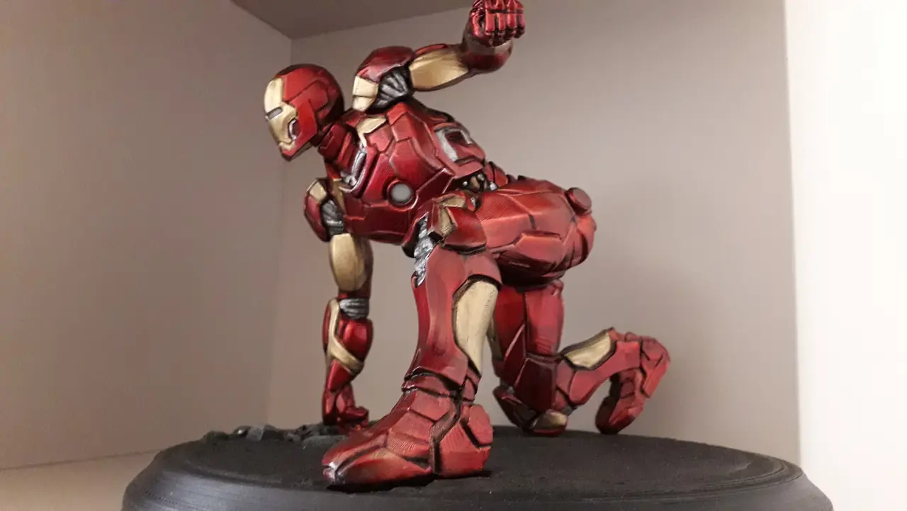 Iron Man MK43 - Super Hero Landing Pose - with lights - MINIMAL SUPPORTS EDITION — modelo 3D