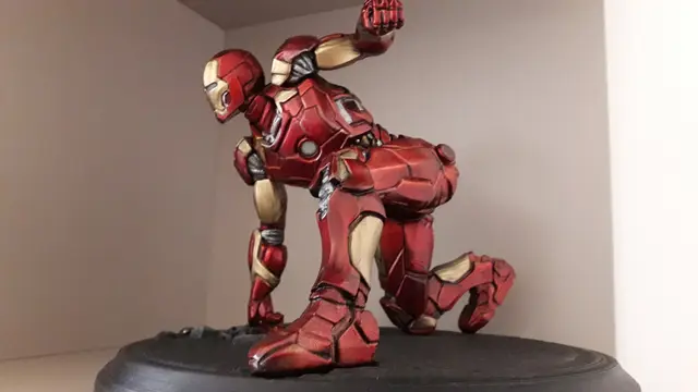 Iron Man MK43 - Super Hero Landing Pose - with lights - MINIMAL SUPPORTS EDITION — modelo 3D
