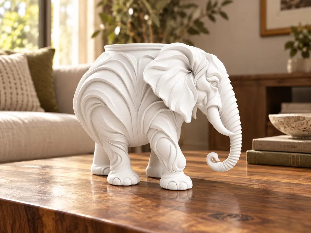 Ornate Elephant Planter | Wildlife Vase — modelo 3D