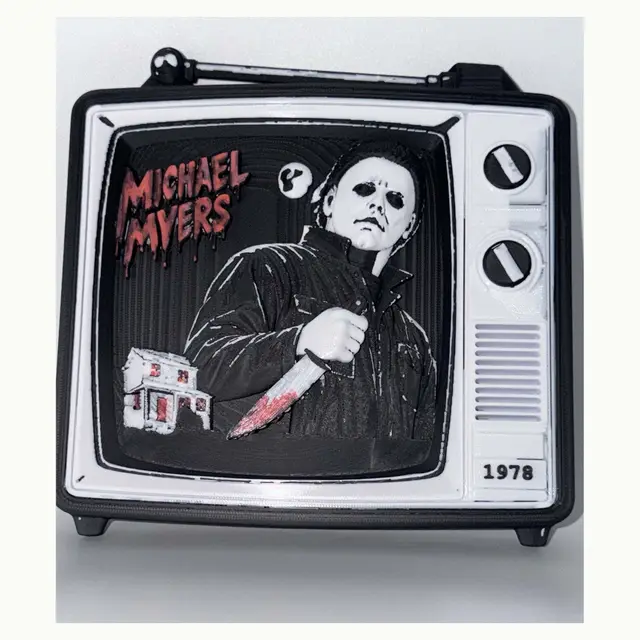 Michael Myers Halloween Retro TV – Slasher Horror Collectible — modelo 3D