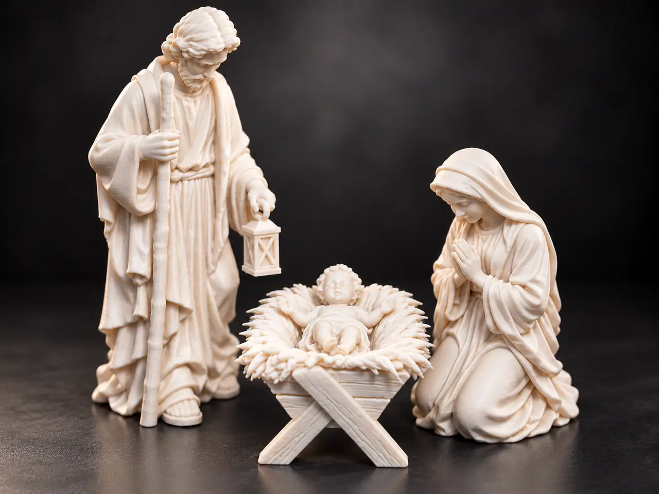 Nativity Scene, Mary, Joseph & Baby Jesus — modelo 3D