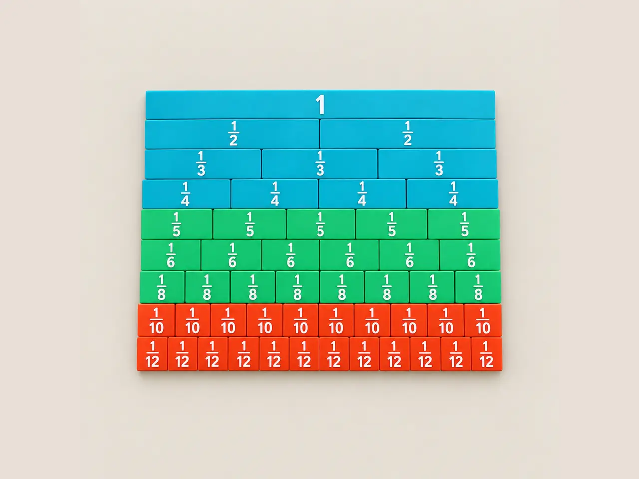 Fraction Bars Hands-On Maths Learning — modelo 3D