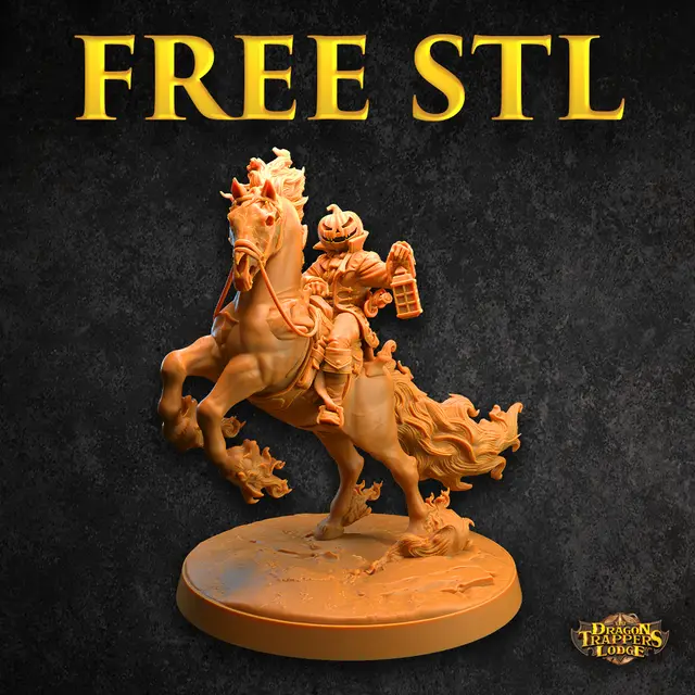 FREE Headless Horseman on Nightmare | PRESUPPORTED | Dragon Trappers Lodge — modelo 3D