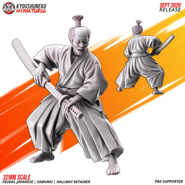Free Model - Hallway Retainer | Samurai | Feudal Japanese — modelo 3D