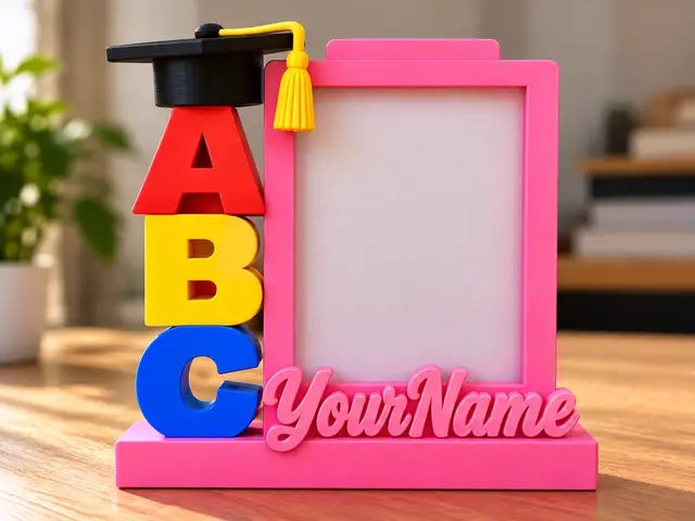 Customizable ABC Graduation Photo Frame — modelo 3D