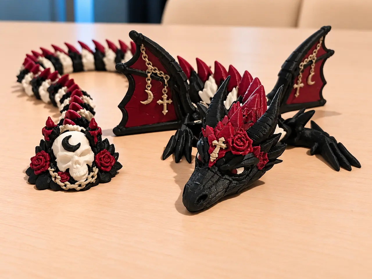 Articulated Gothic themed dragon — modelo 3D