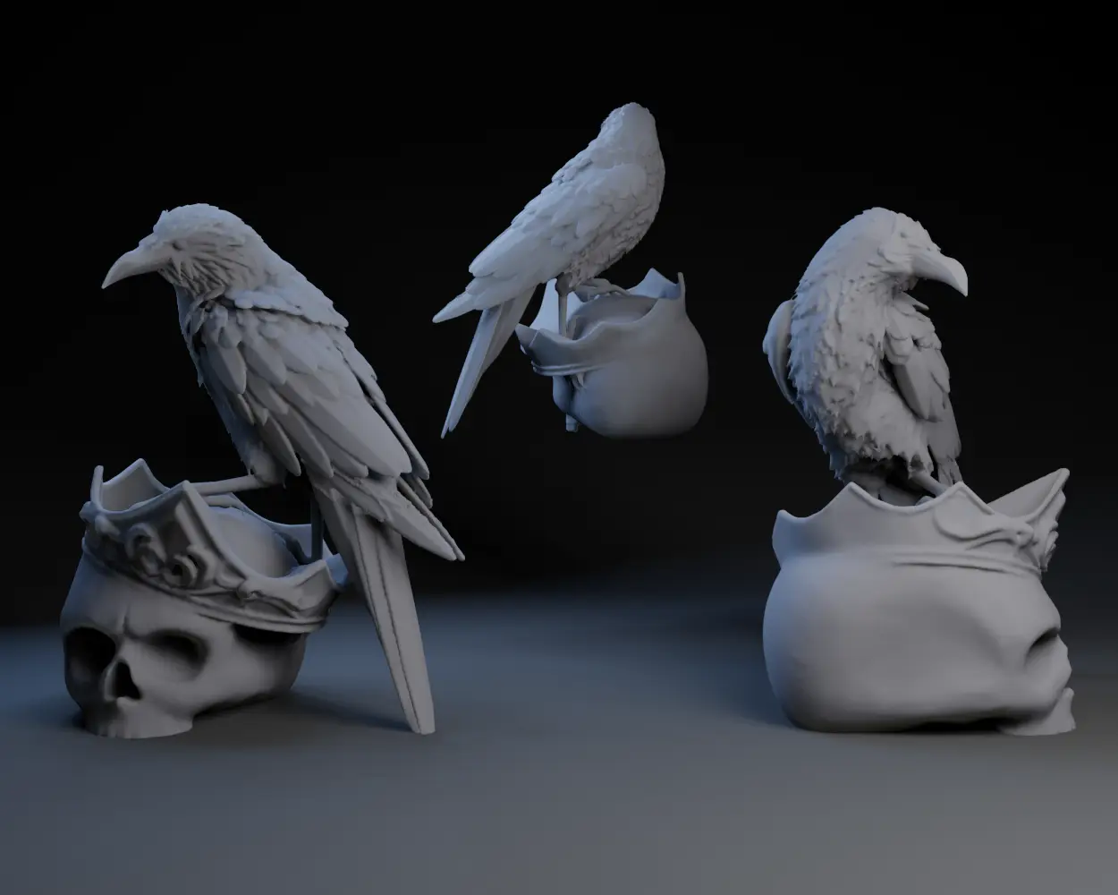 Crow On Skull — modelo 3D