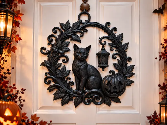 Halloween Black Cat Wreath – Door Decoration — modelo 3D