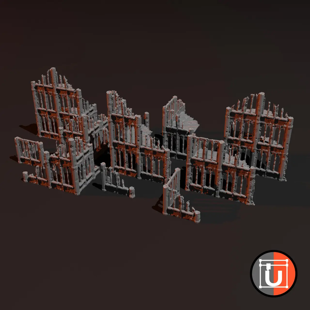 SciFi Gothic Terrain — modelo 3D