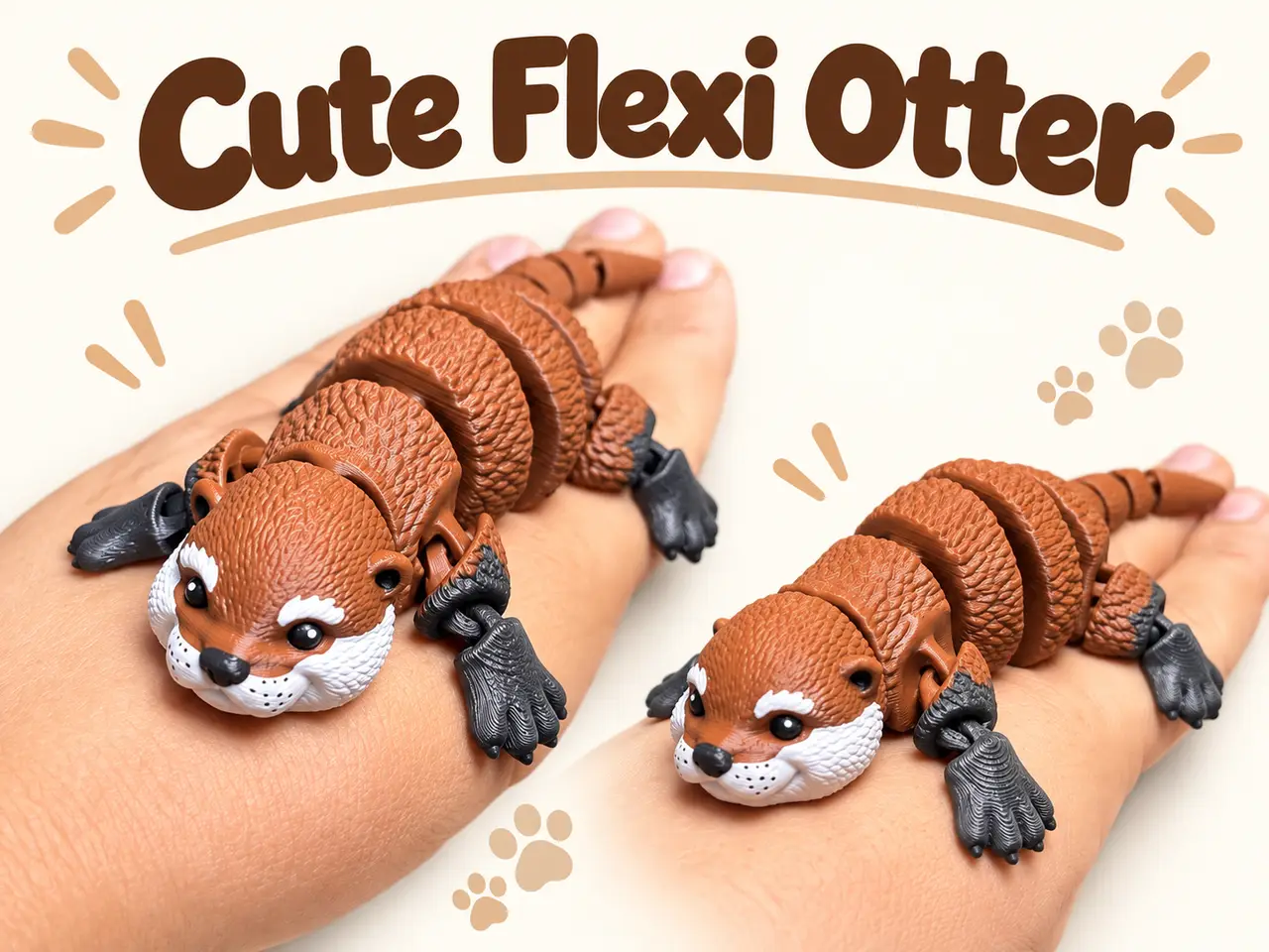Cute Flexi Otter – Articulated Animal Fidget — modelo 3D