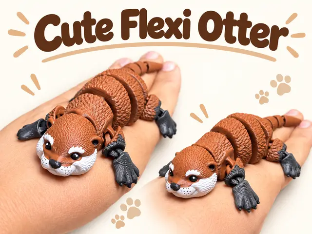 Cute Flexi Otter – Articulated Animal Fidget — modelo 3D