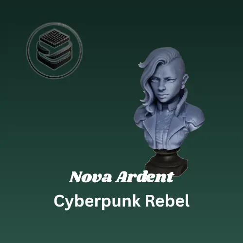 Nova Ardent – Cyberpunk Rebel Bust — modelo 3D