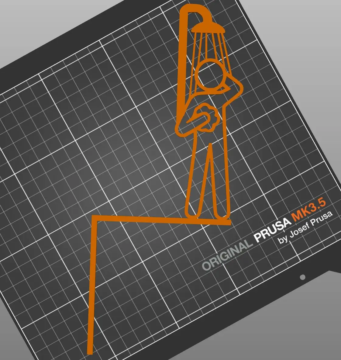 Male Shower Symbol With Black Shower — modelo 3D