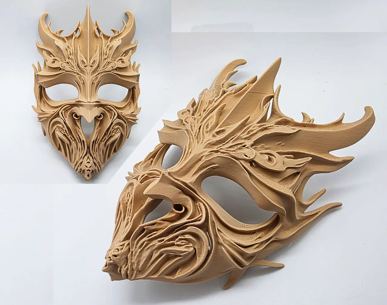 Wood-Carved Dark Ritual Mask — modelo 3D