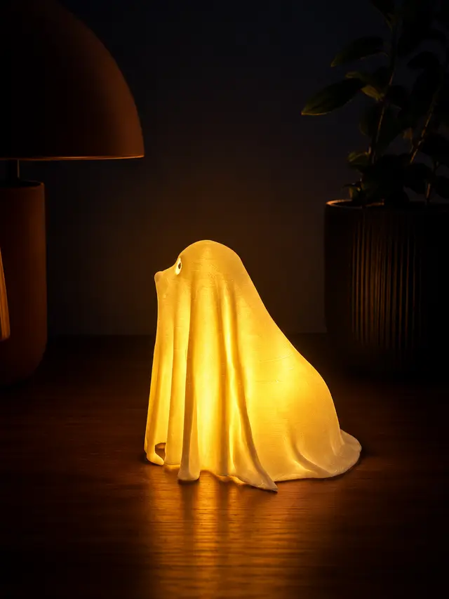 👻 Ghost Dog Tealight Cover – Halloween LED Candle Lamp — modelo 3D