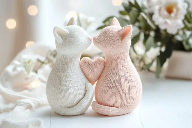 Knitter Cats Vase for Valentine's Day — modelo 3D