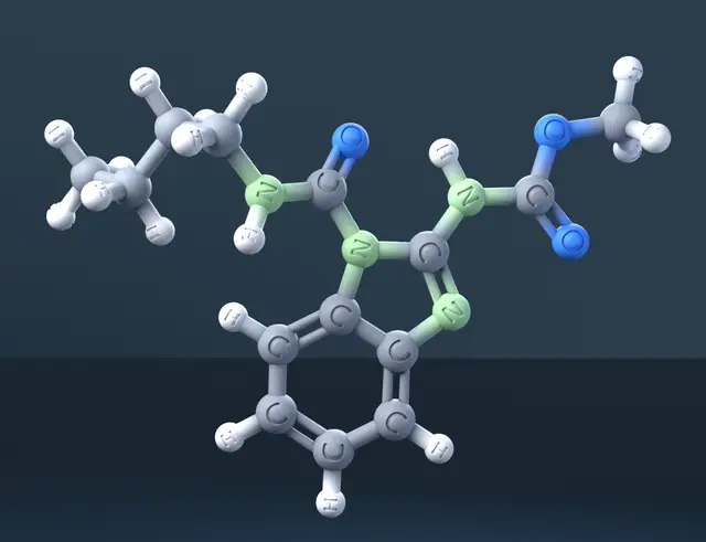 Benomyl 3D Molecular Model — CAS 17804-35-2 — modelo 3D