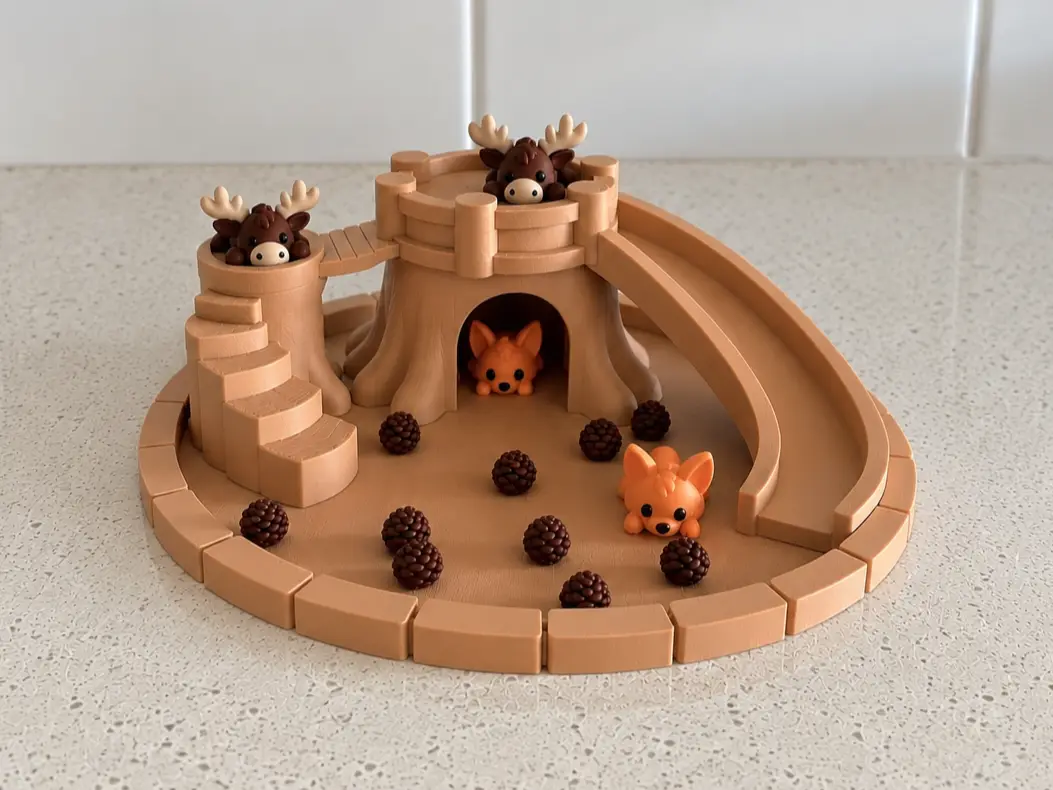 Woodland Moose & Fox Adventure Playset — modelo 3D
