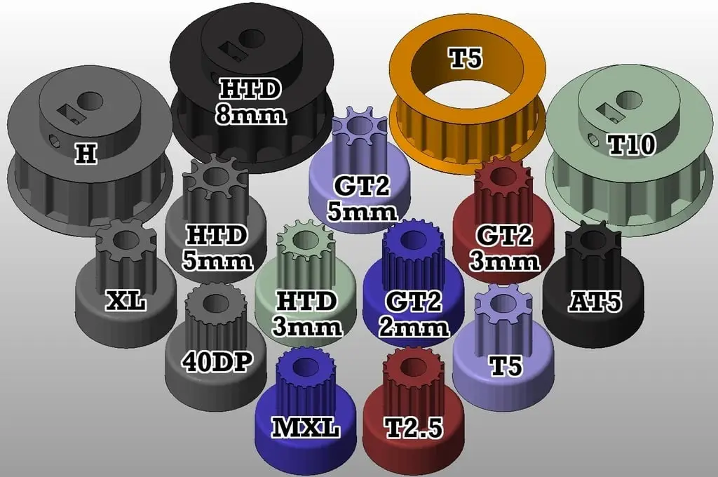 Parametric pulley - lots of tooth profiles — modelo 3D