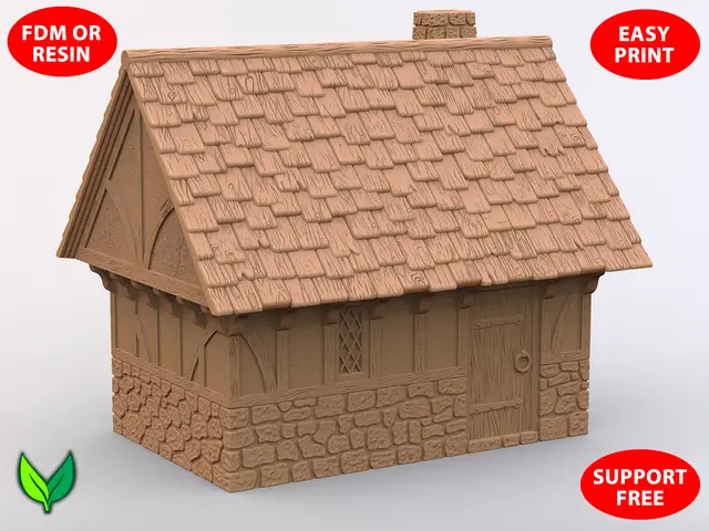28mm Medieval Fantasy House – Easy 3D Print (Free Version) — modelo 3D